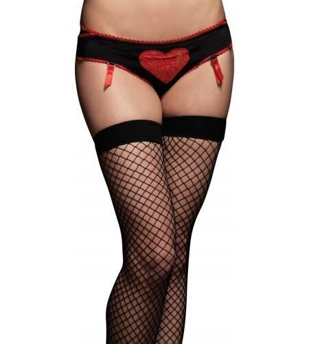 CULOTTE DECORADA COM UM CORAÇÃO DE RENDA VERMELHA