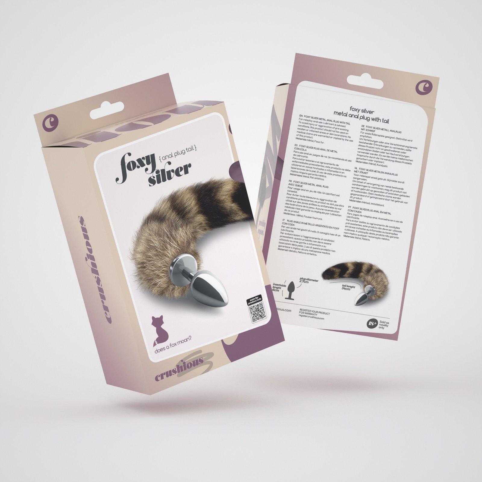 PLUG ANAL COM CAUDA FOXY SILVER METAL CRUSHIOUS - Image 6