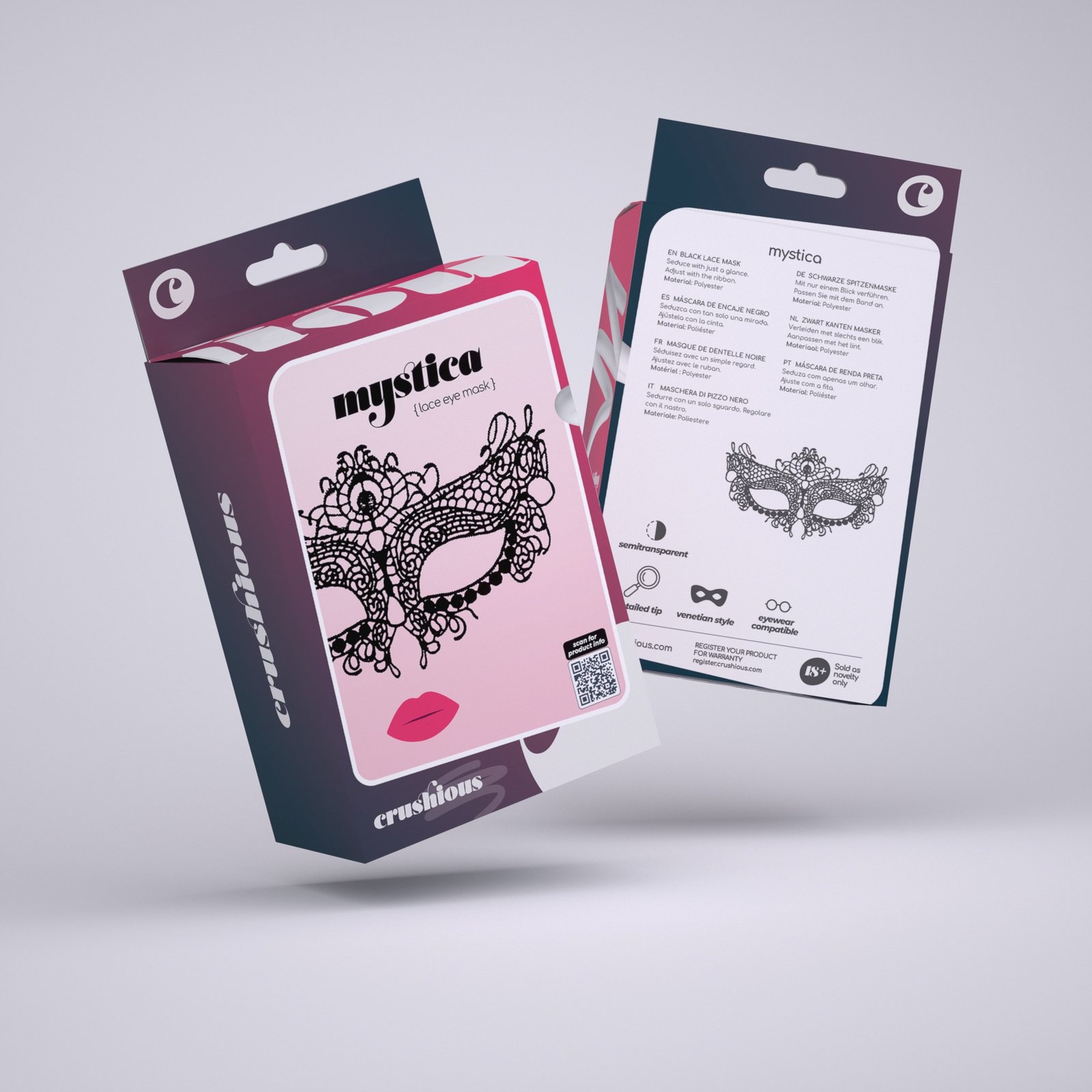 MÁSCARA DE RENDA PRETA MYSTICA CRUSHIOUS - Image 5