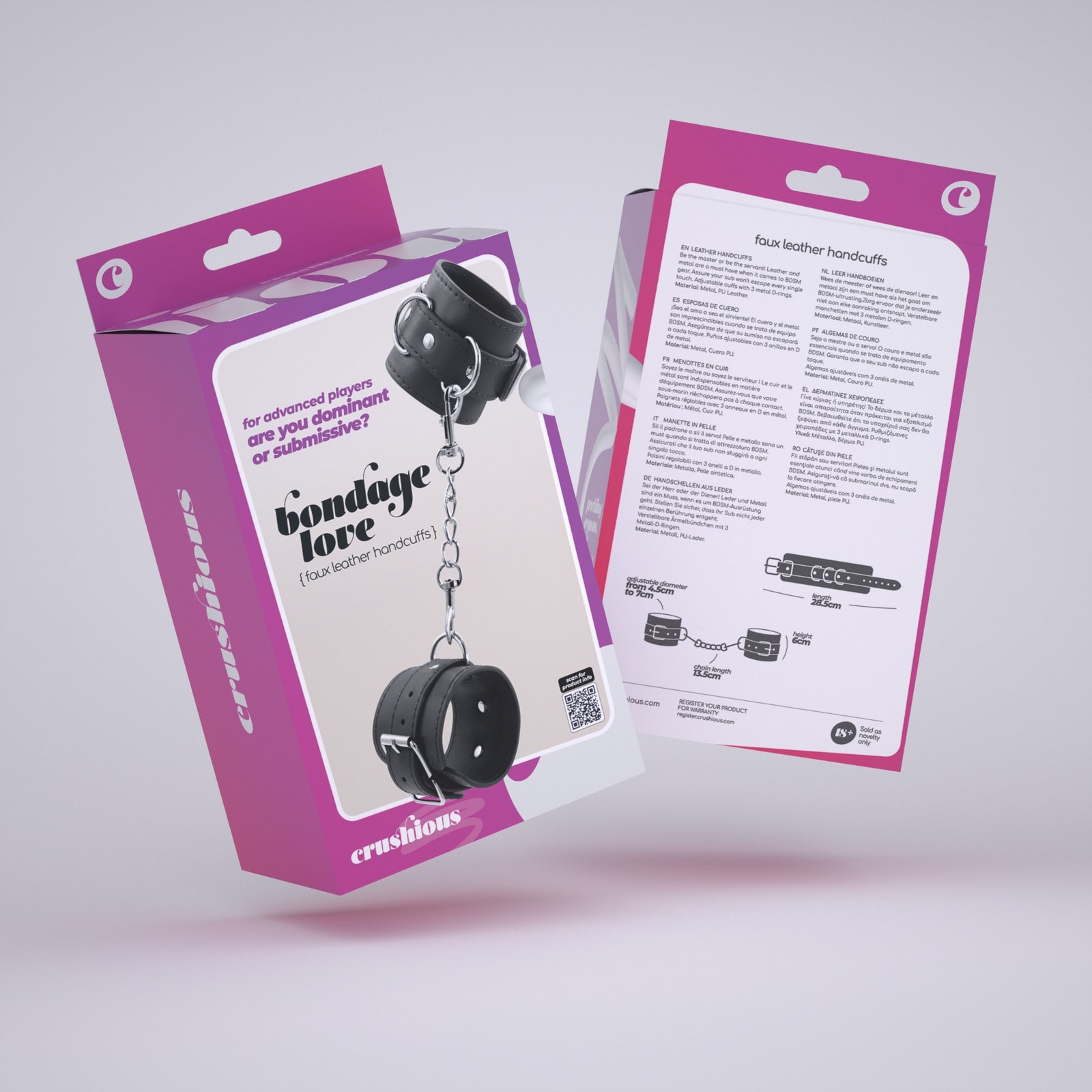 ALGEMAS DE COURO BONDAGE LOVE CRUSHIOUS PRETAS - Image 6