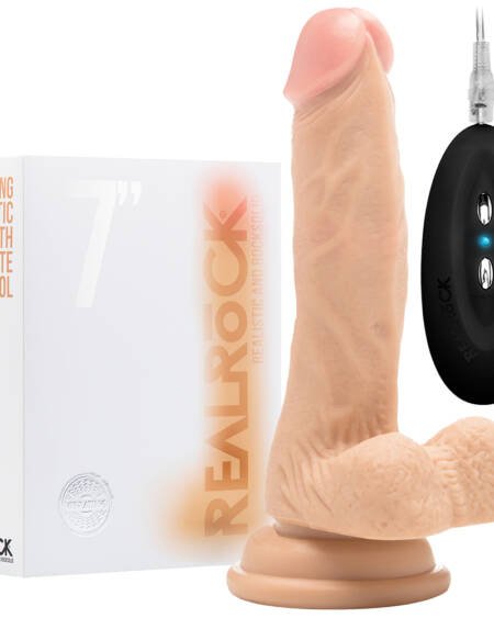 VIBRADOR REALÍSTICO COM TESTÍCULOS REALROCK 7” BRANCO