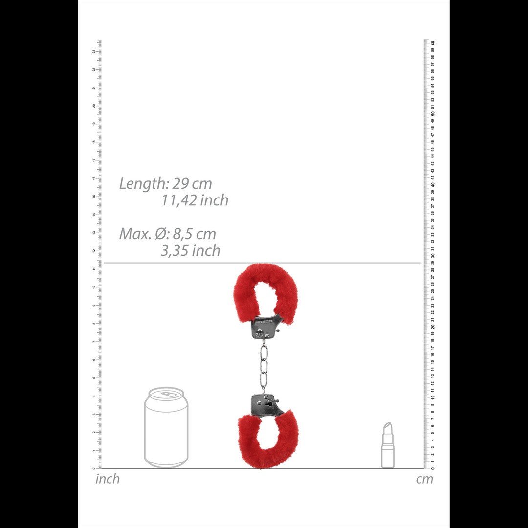 ALGEMAS COM PELUCHE PLEASURE FURRY HANDCUFFS VERMELHAS - Image 7