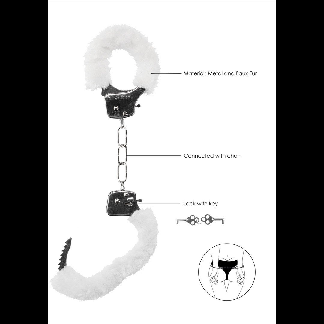 ALGEMAS COM PELUCHE PLEASURE FURRY HANDCUFFS BRANCAS - Image 6