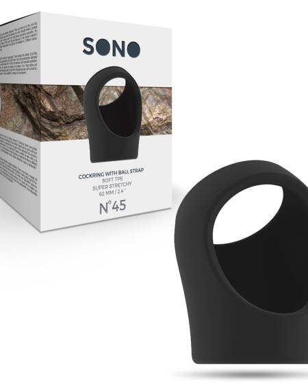 ANEL PARA O PÉNIS COM ALÇA PARA TESTÍCULOS SONO Nº45 PRETO