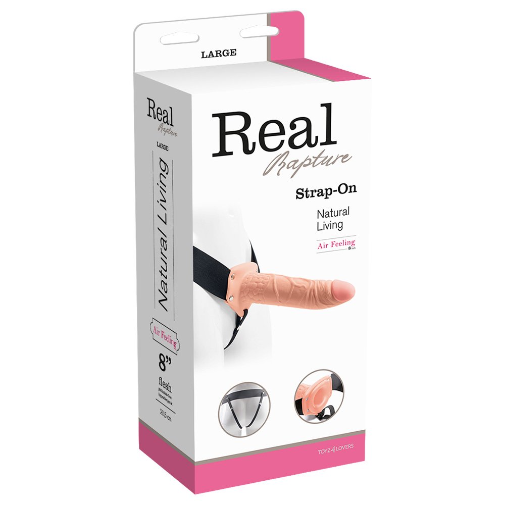 STRAP-ON OCO REAL RAPTURE AIR FEELING 8" BRANCO
