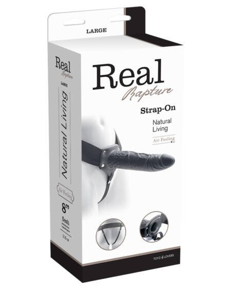 STRAP-ON OCO REAL RAPTURE AIR FEELING 8" PRETO