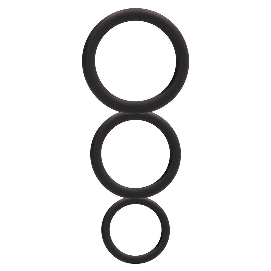 CONJUNTO DE ANÉIS PARA O PÉNIS ROUND COCK RINGS SET PRETOS - Image 3