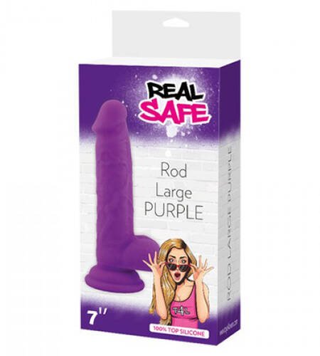 DILDO EM SILICONE REAL SAFE ROD LARGE ROXO