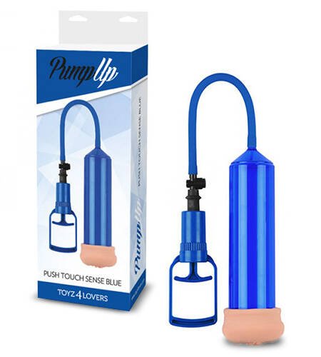 BOMBA PARA O PÉNIS COM MASTURBADOR PUSH TOUCH SENSE AZUL