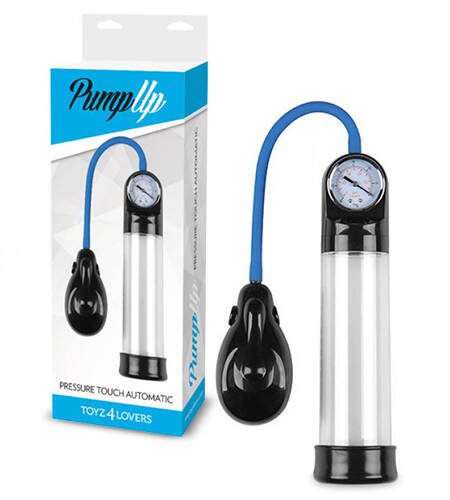 BOMBA PARA O PÉNIS AUTOMÁTICA COM MEDIDOR PRESSURE TOUCH AUTOMATIC TRANSPARENTE