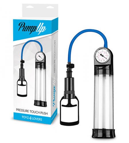 BOMBA PARA O PÉNIS COM MEDIDOR PRESSURE TOUCH PUSH TRANSPARENTE