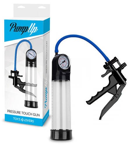 BOMBA PARA O PÉNIS COM MEDIDOR PRESSURE TOUCH GUN TRANSPARENTE