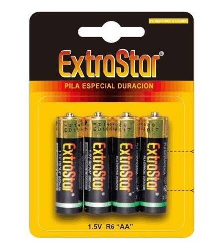 4 PILHAS AA EXTRASTAR
