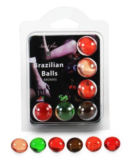 BOLAS LUBRIFICANTES BEIJÁVEIS BRAZILIAN BALLS MULTISABORES 6 X 4GR