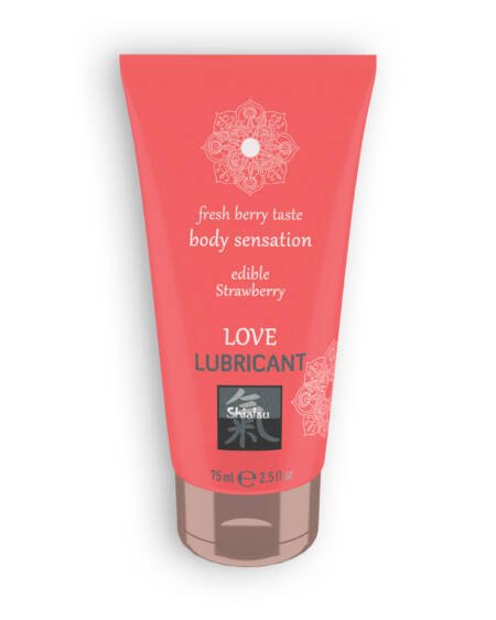 LUBRIFICANTE BEIJÁVEL LOVE LUBRICANT COM SABOR A MORANGO SHIATSU™ 75ML