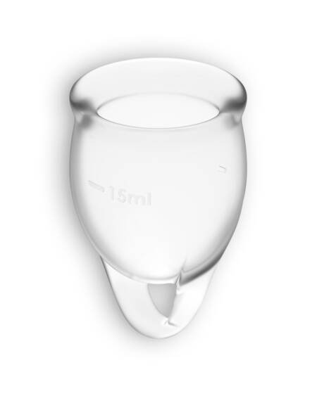 CONJUNTO DE 2 COPOS MENSTRUAIS FEEL CONFIDENT SATISFYER TRANSPARENTE
