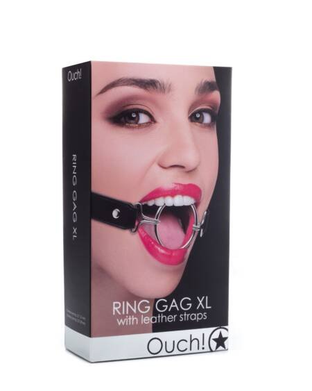 MORDAÇA OUCH! RING GAG XL PRETA
