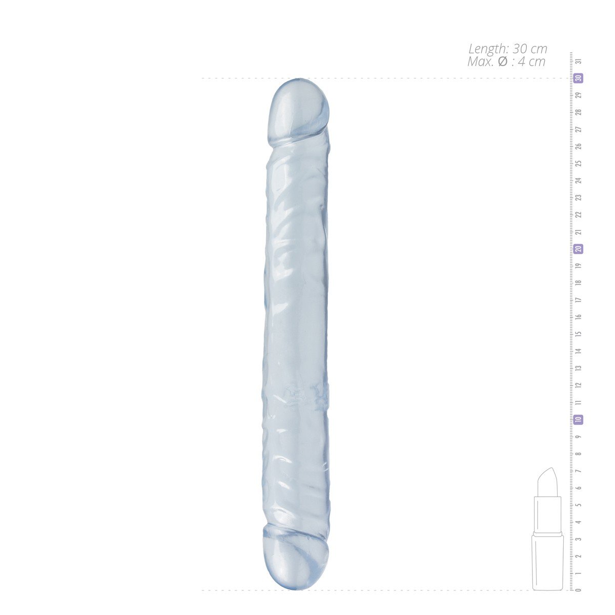 DILDO DUPLO JR. DOUBLE DONG 12'' TRANSPARENTE - Image 5