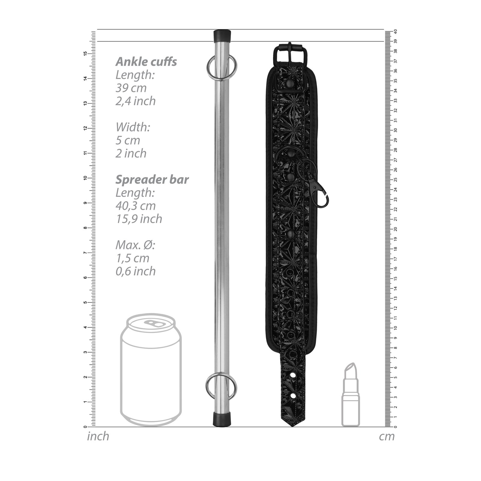 BARRA AFASTADORA LUXURY SPREADER BAR OUCH! PRETA - Image 8