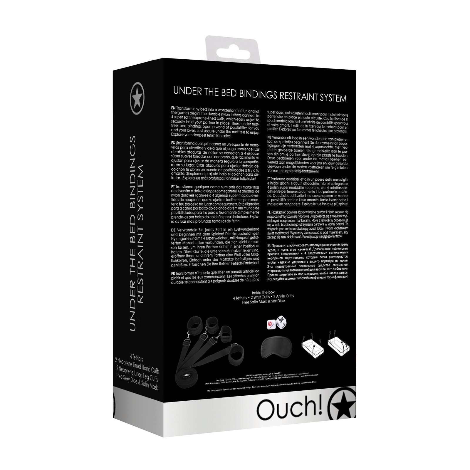 KIT DE RESTRIÇÃO UNDER THE BED BINDING RESTRAINT KIT OUCH! PRETO - Image 4