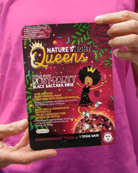 MÁSCARA DE TECIDO FACIAL ANTI-FADIGA NATURE’S QUEENS POST PARTY 25ML