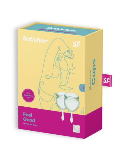 CONJUNTO DE 2 COPOS MENSTRUAIS FEEL GOOD SATISFYER VERDE ESCURO