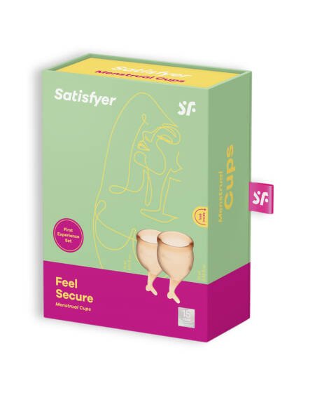 CONJUNTO DE 2 COPOS MENSTRUAIS FEEL SECURE SATISFYER LARANJA