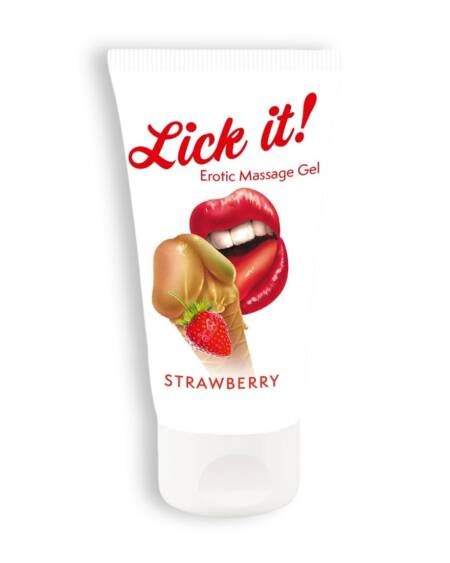 LUBRIFICANTE BEIJÁVEL LICK-IT MORANGO 50ML