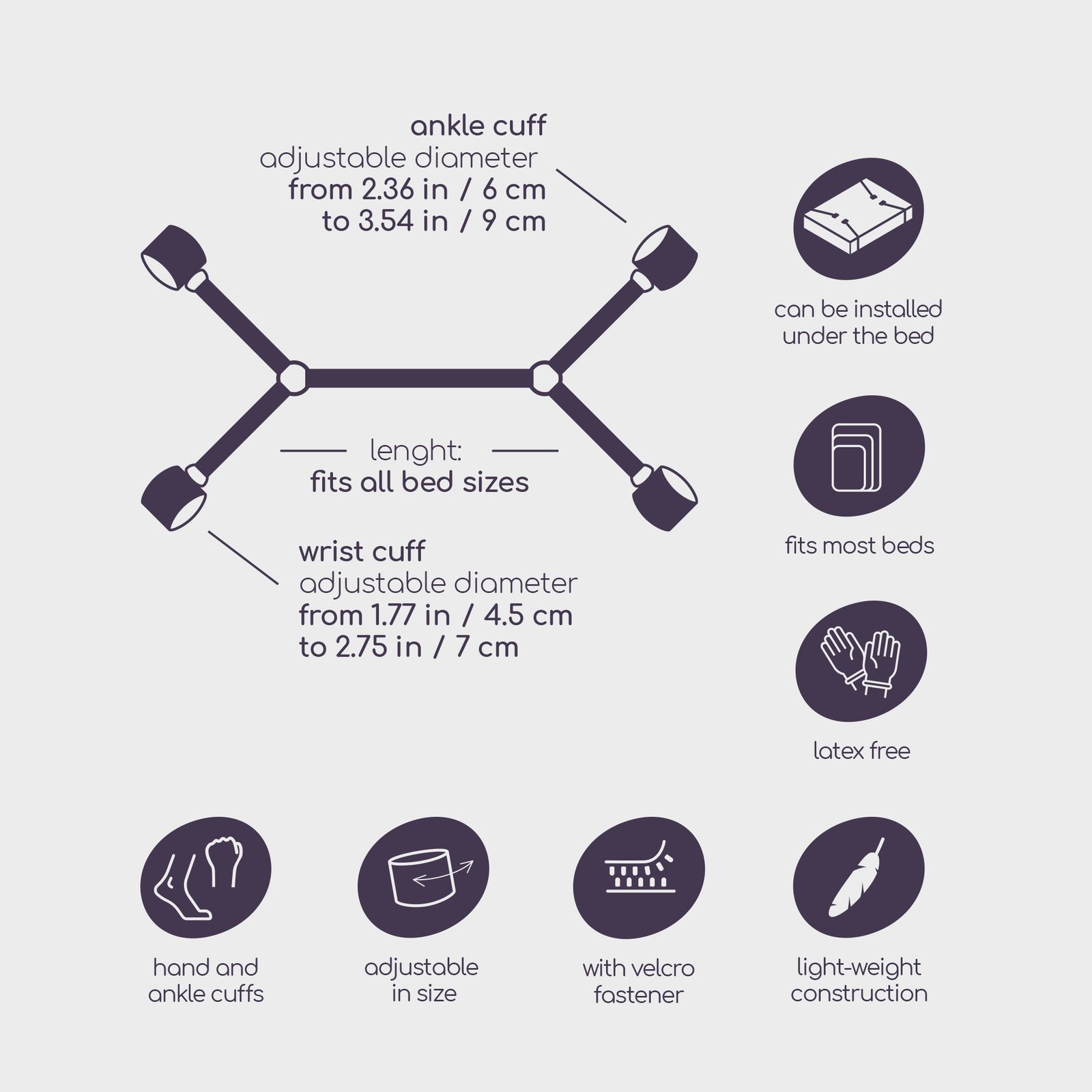 RESTRIÇÕES UNIVERSAIS BED RESTRAINTS CRUSHIOUS - Image 7