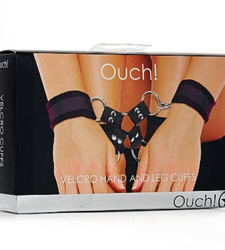 ALGEMAS PARA OS PULSOS E TORNOZELOS OUCH! VELCRO HAND AND LEG CUFFS PRETAS