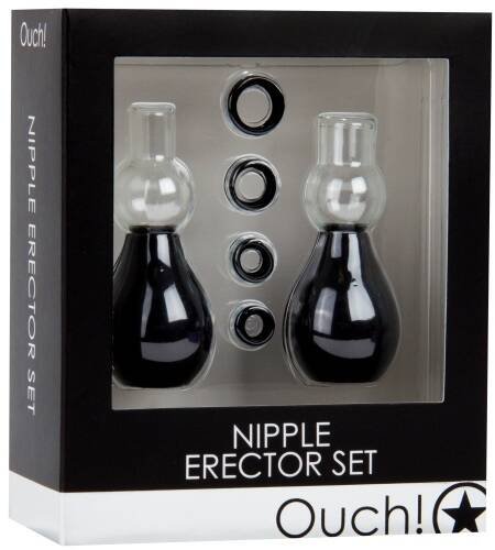 KIT SUGADOR DE MAMILOS OUCH! NIPPLE ERECTOR SET PRETO