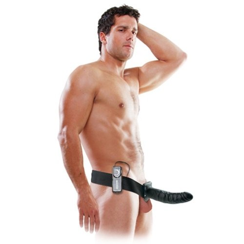 STRAP-ON OCO COM VIBRAÇÃO 8'' VIBRATING HOLLOW FETISH FANTASY SERIES PRETO - Image 5