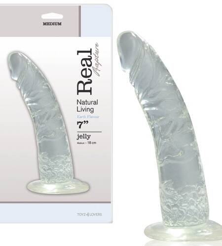 DILDO REAL RAPTURE EARTH FLAVOUR 7'' TRANSPARENTE
