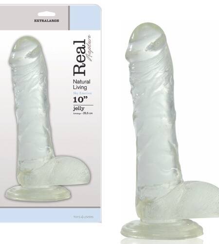 DILDO REAL RAPTURE SKY EMOTION 10'' TRANSPARENTE