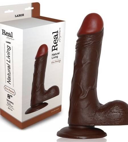 DILDO REALÍSTICO REAL RAPTURE FIRE PASSION 8'' NEGRO