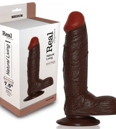 DILDO REALÍSTICO REAL RAPTURE EARTH FLAVOUR 7.5'' NEGRO