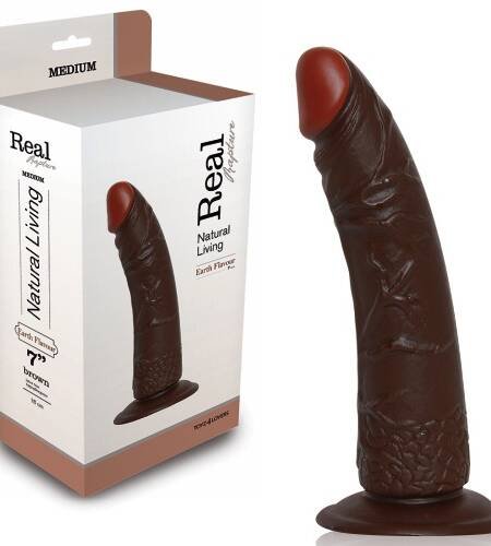 DILDO REALÍSTICO REAL RAPTURE EARTH FLAVOUR 7'' NEGRO