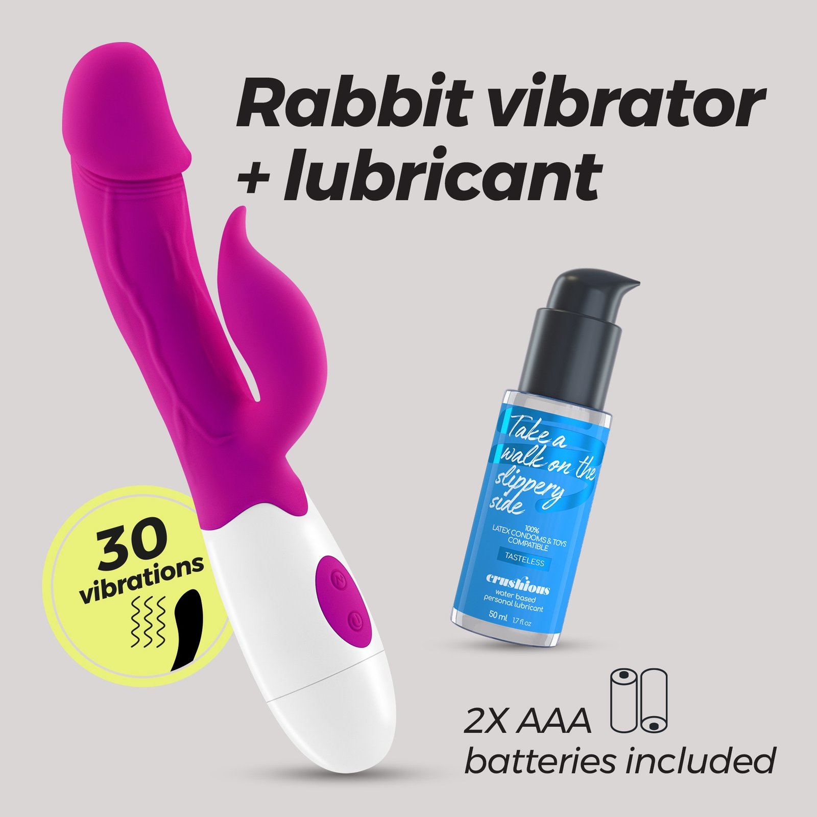 VIBRADOR COM ESTIMULADOR DE CLITÓRIS MOCHI ROXO E LUBRIFICANTE À BASE DE ÁGUA INCLUÍDO CRUSHIOUS - Image 12