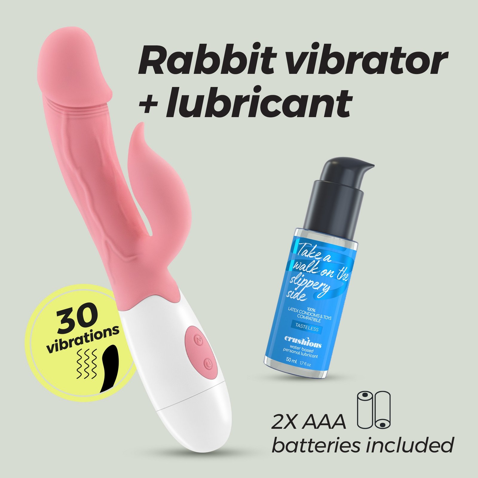 VIBRADOR COM ESTIMULADOR DE CLITÓRIS MOCHI ROSA E LUBRIFICANTE À BASE DE ÁGUA INCLUÍDO CRUSHIOUS - Image 12