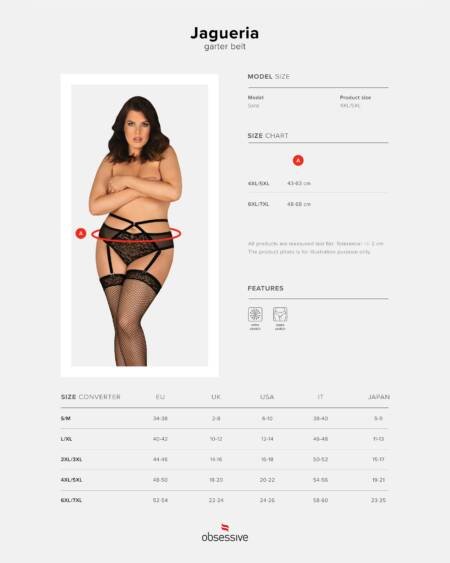 CINTO DE LIGAS JAGUERIA TAMANHO QUEEN OBSESSIVE