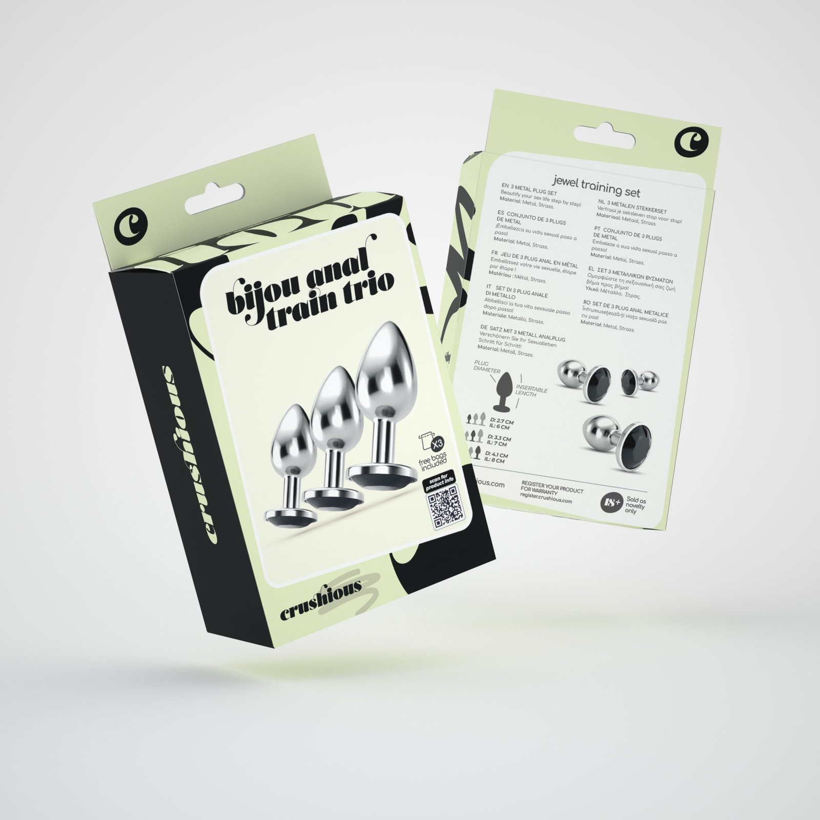 ANAL TRAIN TRIO BIJOU PRETO CRUSHIOUS COM BOLSAS INDIVIDUAIS GRÁTIS - Image 6